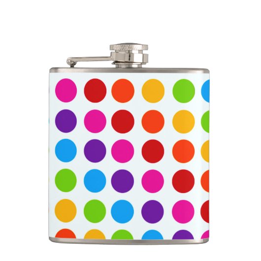 Farbiges Muster der Regenbogenkreise Flachmann (Vorderseite)