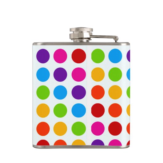 Farbiges Muster der Regenbogenkreise Flachmann (Rückseite)