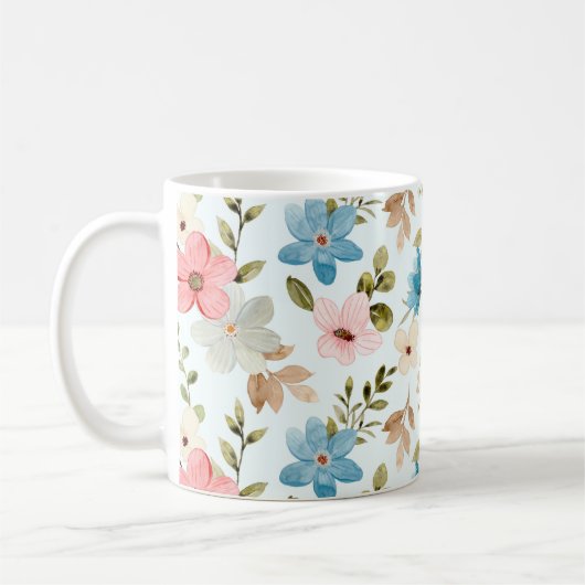 Farbiges Muster der Wildblumen Kaffeetasse (Links)