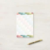 Farbiges Muster des Regenbogengitters Post-it Klebezettel (Auf Schreibtisch)