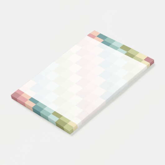 Farbiges Muster des Regenbogengitters Post-it Klebezettel (angewinkelt)