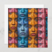 Farbiges Muster Einladung (Vorne/Hinten)