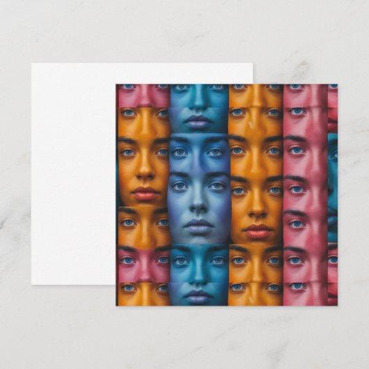 Farbiges Muster Einladung (Vorne/Hinten)