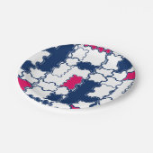 Farbiges Muster, elegant Pappteller (Schrägansicht)