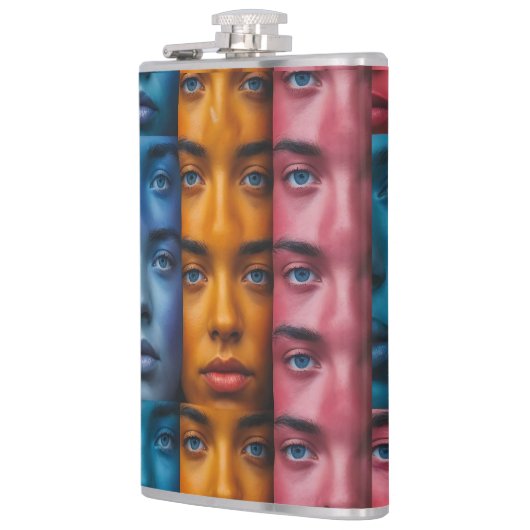 Farbiges Muster Flachmann (Links)