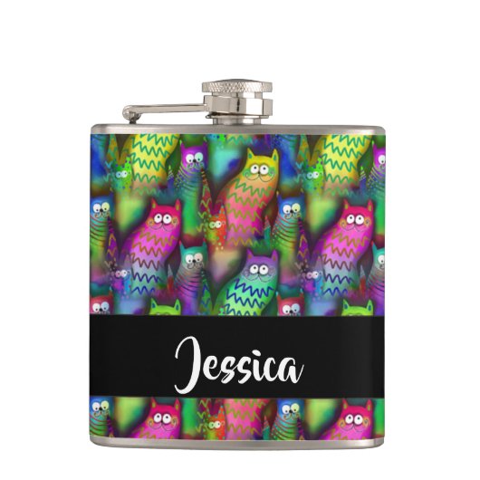 Farbiges Muster Flachmann (Vorderseite)