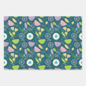 Farbiges Muster für Abstrakte Blume Geschenkpapier Set (Vorderseite 2)