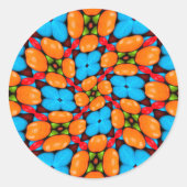 Farbiges Muster für Blumenvarianten Runder Aufkleber (Vorderseite)