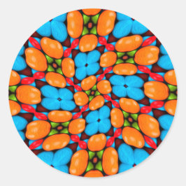 Farbiges Muster für Blumenvarianten Runder Aufkleber