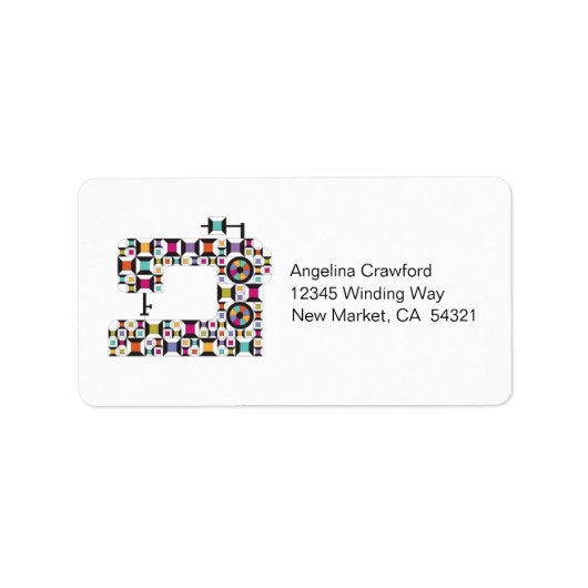 Farbiges Muster für das Muster der Nähmaschine Adressaufkleber (Vorne)