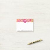 Farbiges Muster für die Blütenpracht Post-it Klebezettel (Auf Schreibtisch)