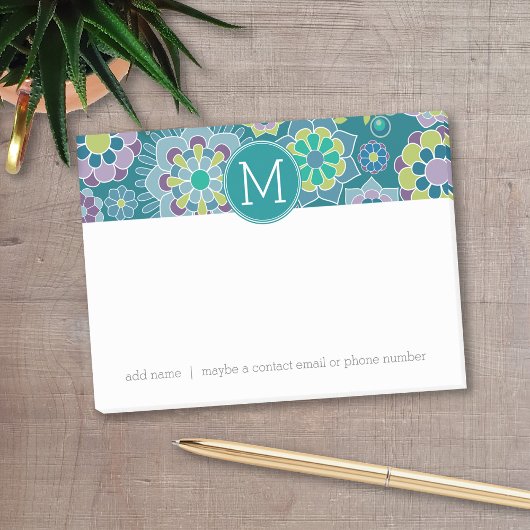 Farbiges Muster für die Blütenpracht Post-it Klebezettel