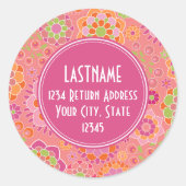 Farbiges Muster für die Blütenpracht Runder Aufkleber (Vorderseite)
