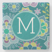 Farbiges Muster für die Blütenpracht Steinuntersetzer (Vorderseite)