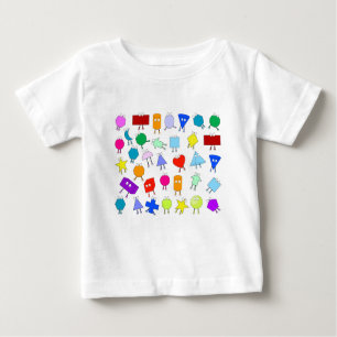 Farbiges Muster für geometrische 2D- und 3D-Formen Baby T-shirt