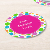 Farbiges Muster für leuchtende Punkte rosa Benutze Runder Pappuntersetzer (Angewinkelt)
