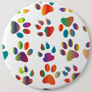 Farbiges Muster für Paw-Prints Button