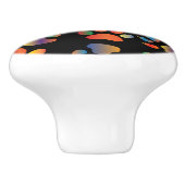 Farbiges Muster für Paw Prints (schwarz) Keramikknauf (Seitenansicht)