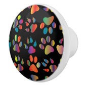 Farbiges Muster für Paw Prints (schwarz) Keramikknauf (Rechts)