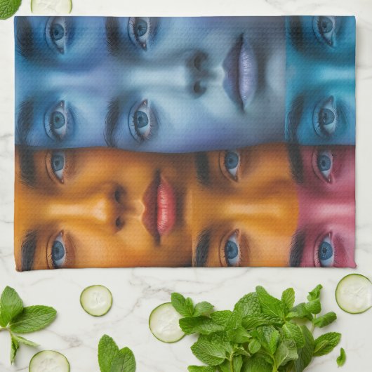 Farbiges Muster Geschirrtuch (Gefaltet)