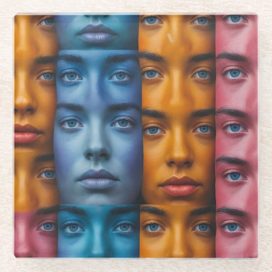 Farbiges Muster Glasuntersetzer (Vorderseite)