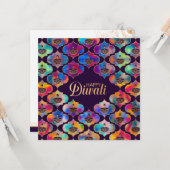 Farbiges Muster Happy Diwali Card Karte (Vorderseite/Rückseite Beispiel)