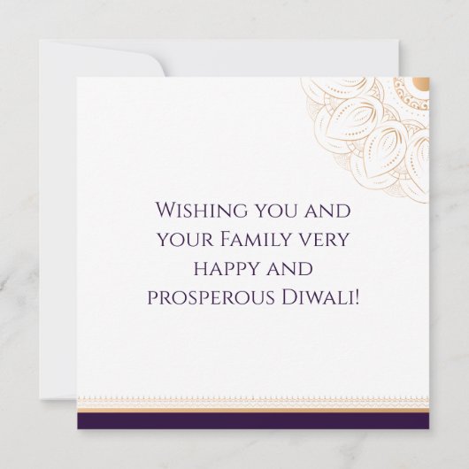 Farbiges Muster Happy Diwali Card Karte (Rückseite)