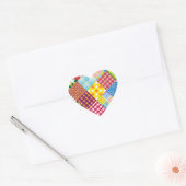 Farbiges Muster Herz-Aufkleber (Umschlag)