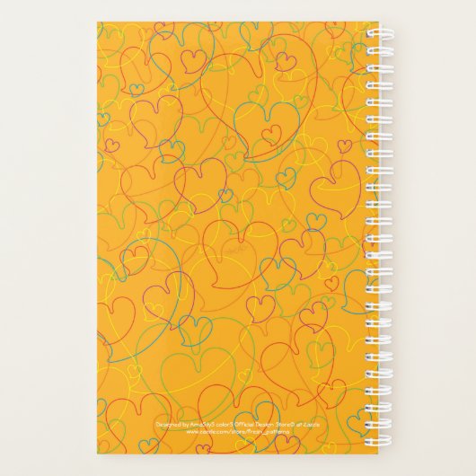 Farbiges Muster - Herz-Net Pumpkin Blossom Planer (Rückseite)