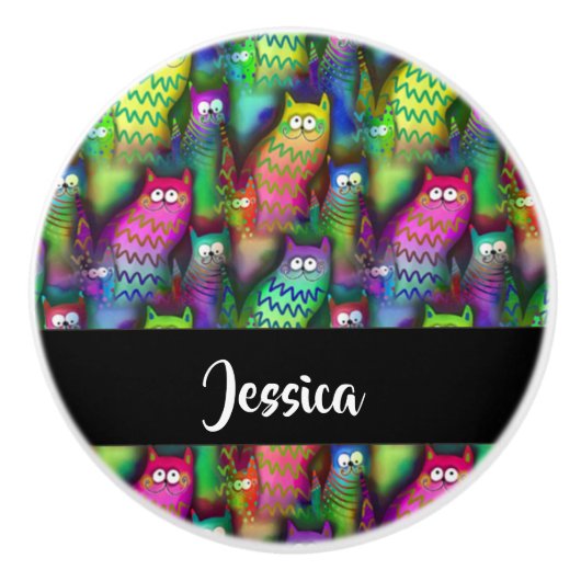 Farbiges Muster Keramikknauf (Vorderseite)