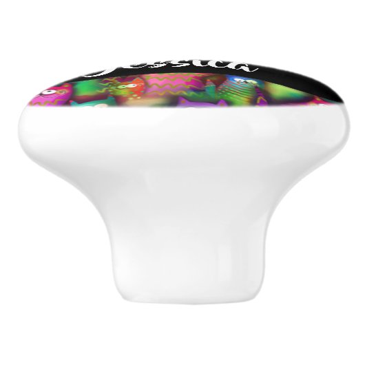 Farbiges Muster Keramikknauf (Seitenansicht)