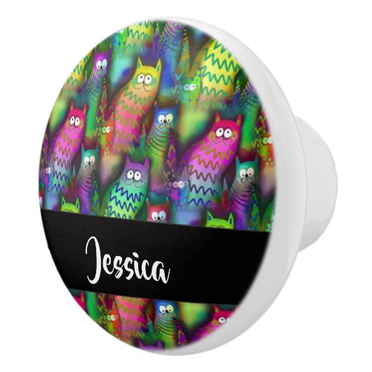 Farbiges Muster Keramikknauf (Rechts)