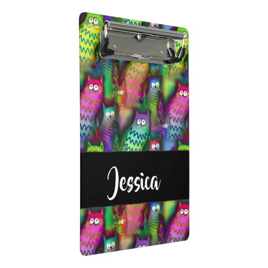 Farbiges Muster Mini Klemmbrett (Schrägansicht)