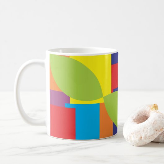 Farbiges Muster mit Abstraktem geometrischem Quadr Kaffeetasse (Mit Donut)