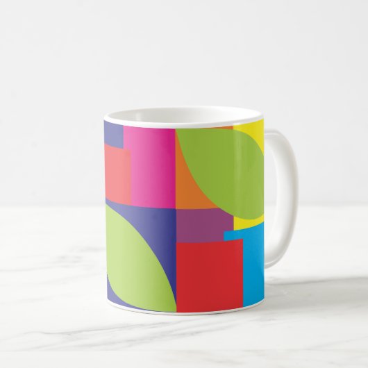 Farbiges Muster mit Abstraktem geometrischem Quadr Kaffeetasse (VorderseiteRechts)