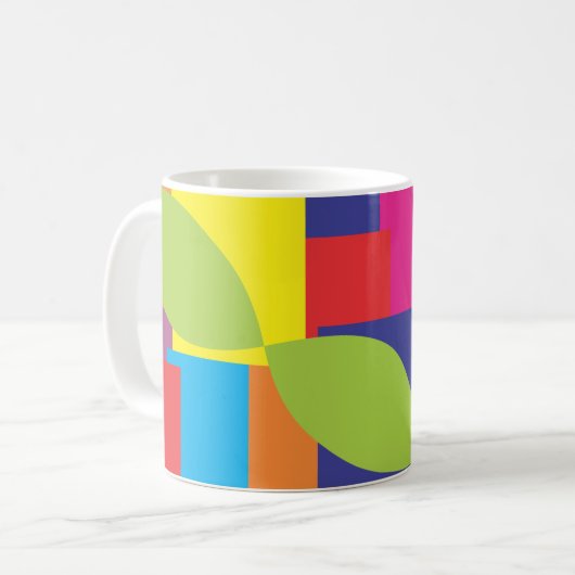 Farbiges Muster mit Abstraktem geometrischem Quadr Kaffeetasse (Vorderseite Links)