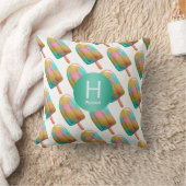 Farbiges Muster mit Ihrem Monogramm Kissen (Decke)