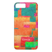 Farbiges Muster mit Personalisiertem Namen Case-Mate iPhone Hülle (Rückseite)
