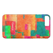 Farbiges Muster mit Personalisiertem Namen Case-Mate iPhone Hülle (Rückseite (Horizontal))