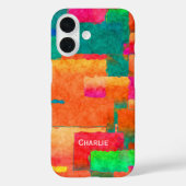 Farbiges Muster mit Personalisiertem Namen Case-Mate iPhone Hülle (Rückseite)