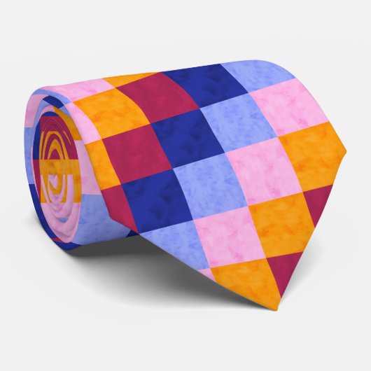 Farbiges Muster moderner geometrischer Blöcke Krawatte (Gerollt)