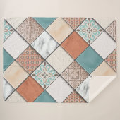 Farbiges Muster moderner geometrischer Fliesen Sherpadecke (Vorderseite (Horizontal))