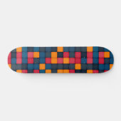 Farbiges Muster moderner geometrischer Fliesen Skateboard (Horizontal)