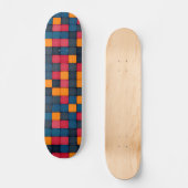Farbiges Muster moderner geometrischer Fliesen Skateboard (Vorderseite)