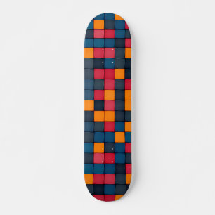 Farbiges Muster moderner geometrischer Fliesen Skateboard