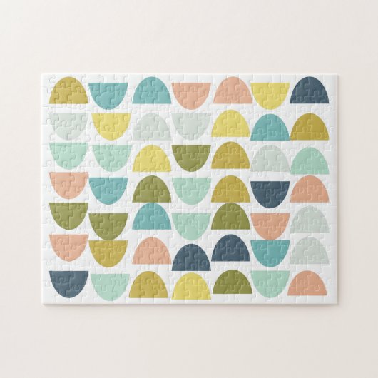 Farbiges Muster moderner geometrischer Formen Puzzle (Horizontal)