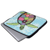 Farbiges Muster Monogram Sea Turtle Laptopschutzhülle (Vorne Knopf)
