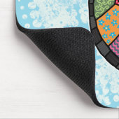 Farbiges Muster Monogram Sea Turtle Mousepad (Ecke)