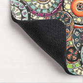 Farbiges Muster Niedlicher Retro-Chic-Blumenkreise Mousepad (Ecke)