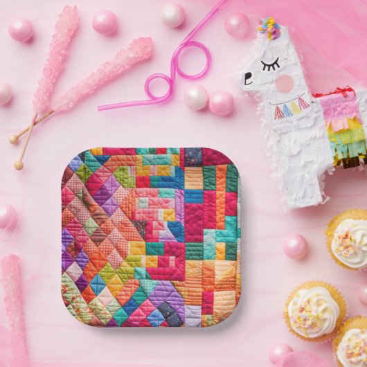 Farbiges Muster Pappteller (Party)